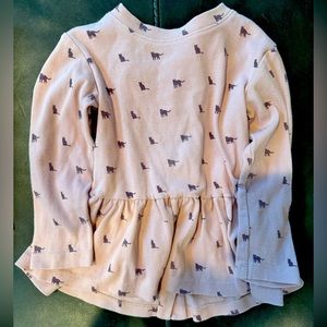 Kate Quinn Cat Print Peplum Top - 3T